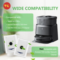 Vacuum Cleaner Dust Bags Replacement for Ecovacs DEEBOT T30 / T30 Pro / T30 Max Yeedi M12 Pro+ Robot Vacuum Cleaner Spare Parts Accessories