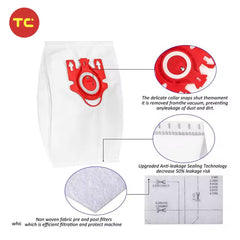 FJM AirClean 3D Efficiency Vacuum Dust Filter Bag Replacement for Miele FJM Air Clean Vacuum Cleaner C1 C2 S241 S290 S300i