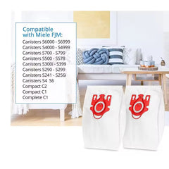 FJM AirClean 3D Efficiency Vacuum Dust Filter Bag Replacement for Miele FJM Air Clean Vacuum Cleaner C1 C2 S241 S290 S300i