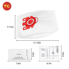 FJM AirClean 3D Efficiency Vacuum Dust Filter Bag Replacement for Miele FJM Air Clean Vacuum Cleaner C1 C2 S241 S290 S300i