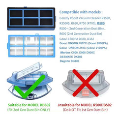 Main Side Brush & Vacuum Cleaner Filter for Goovi 1600PA D380 D382 Coredy R3500 R3500S R550 Bagotte BG600 iMartine C800 D900 D90