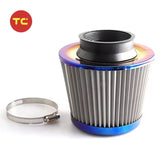 Universal 3" Burnt Blue Aluminium Mesh 76mm Air Intake Filter Stainless Steel Mesh Racing Car Air Filters