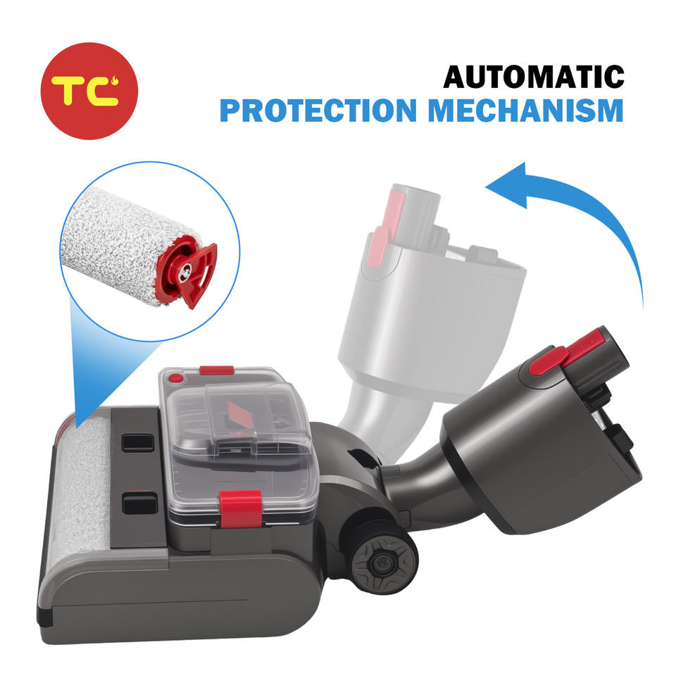 Electric Wet Dry Mopping Head for V8 V7 V10 V11 Vacuum Cleaner Automatic Cleaning Roller Brush for Hard Floors and Carpets