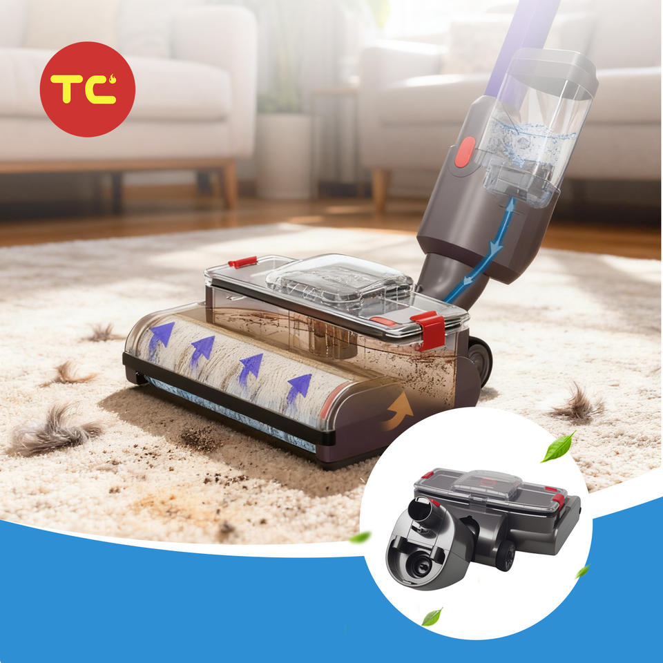 Electric Wet Dry Mopping Head for V8 V7 V10 V11 Vacuum Cleaner Automatic Cleaning Roller Brush for Hard Floors and Carpets