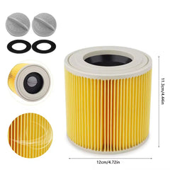 Replacement Vacuum Cleaner Cartridge Hepa Filter for Karchers MV2 MV3 WD WD2 WD3 WD2.200 WD3.500 A2504 A2004 Replaces 64145520